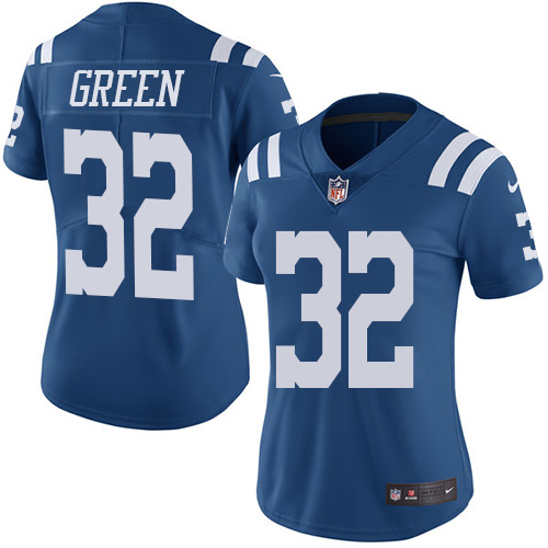 Indianapolis Colts #32 Limited T.J. Green Royal Blue Nike NFL Women Rush Vapor Untouchable Jersey->indianapolis colts->NFL Jersey